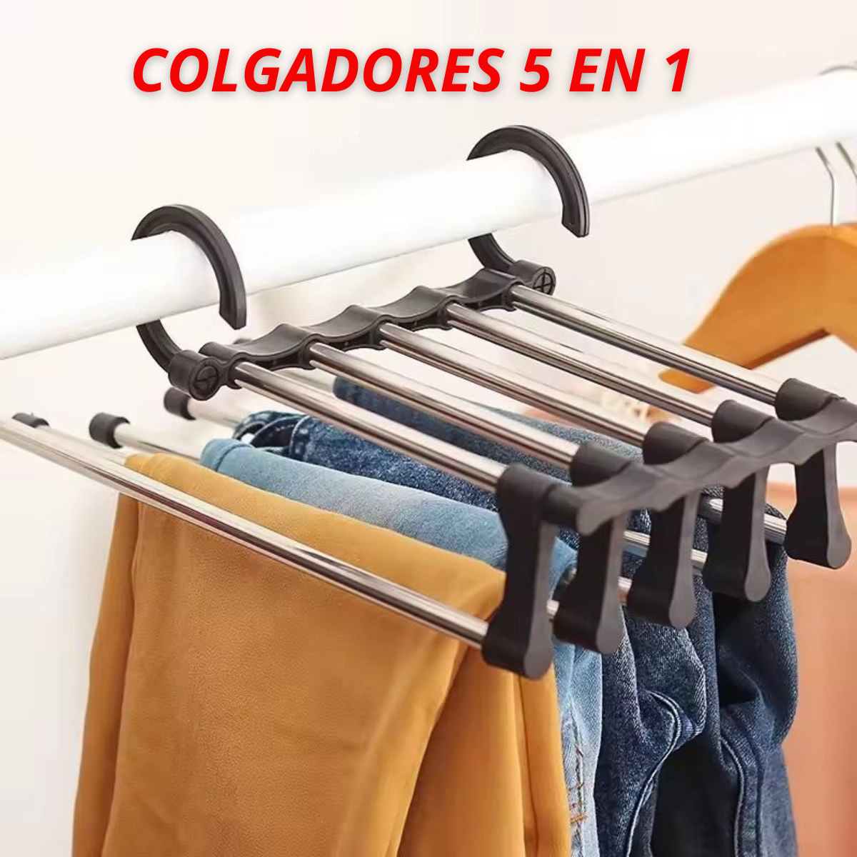 PACK  DE 2 COLGADORES MULTIFUNCIONALES (5 EN 1)