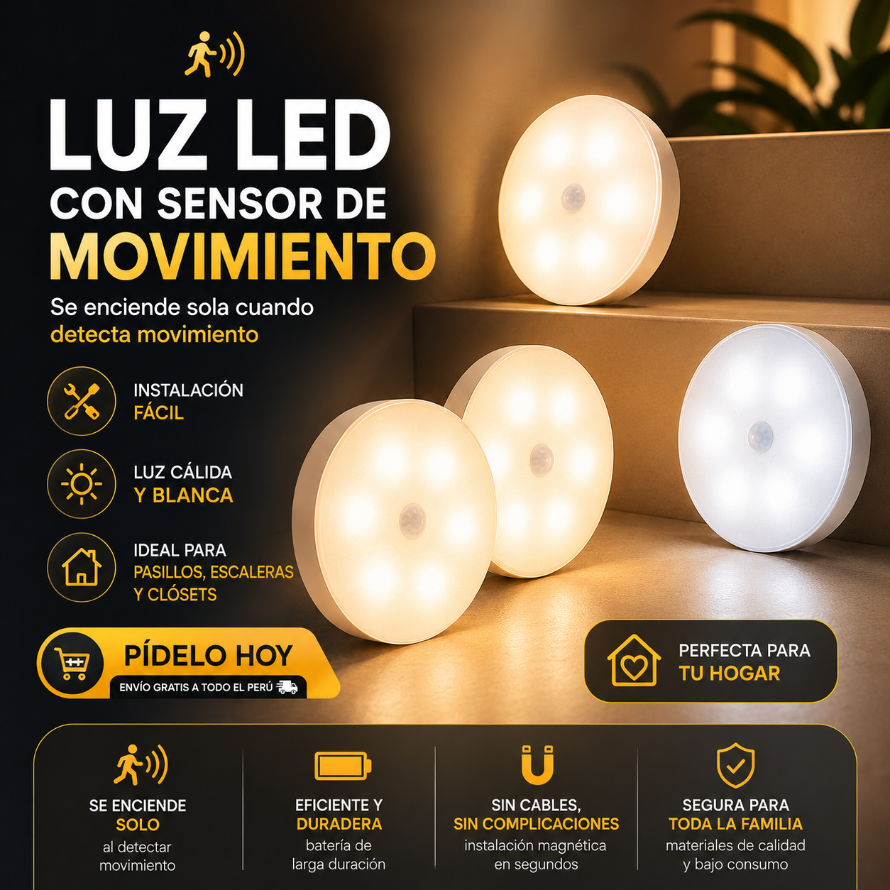 Luz LED Con Sensor