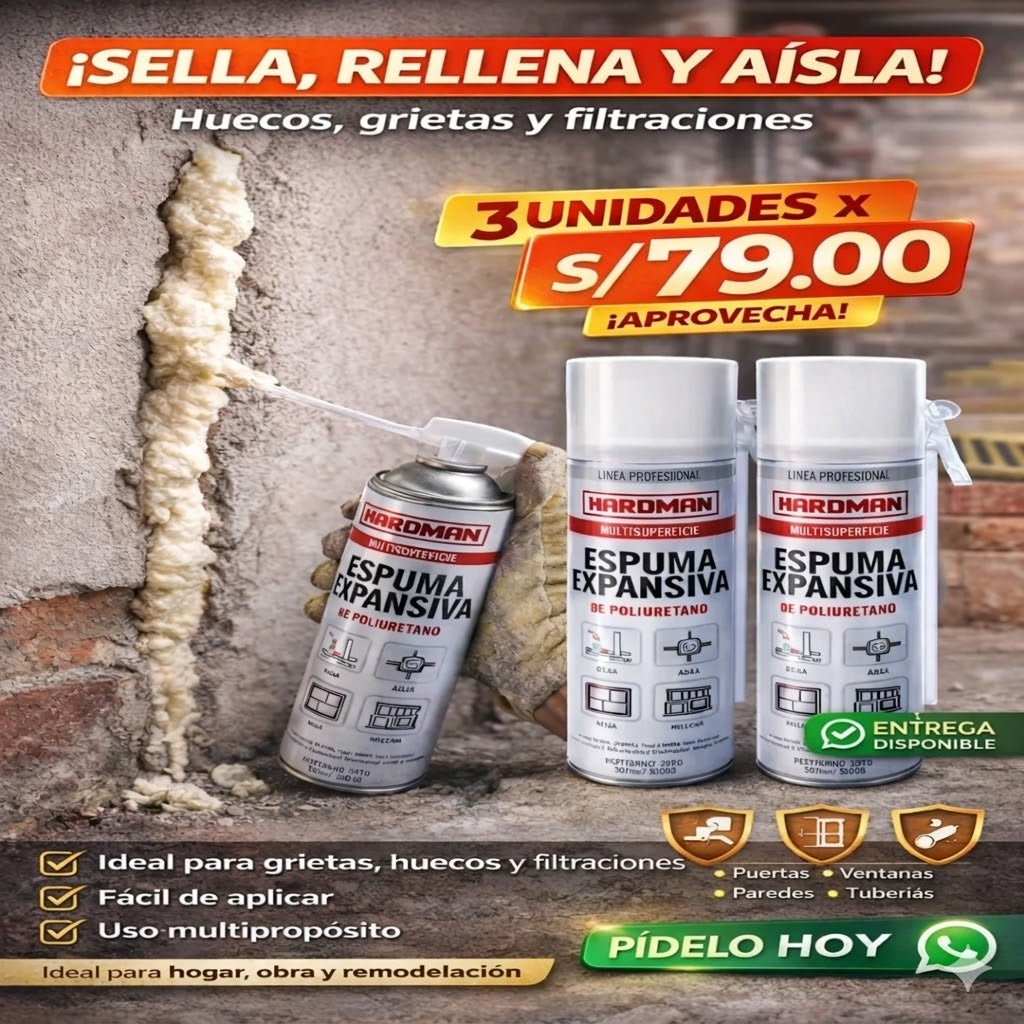 3 ESPUMA EXPANSIVA MULTIPROPOSITO DE POLIURETANO 500 ML